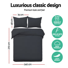 Load image into Gallery viewer, Giselle Bedding Super King Classic Quilt Cover Set - Black
