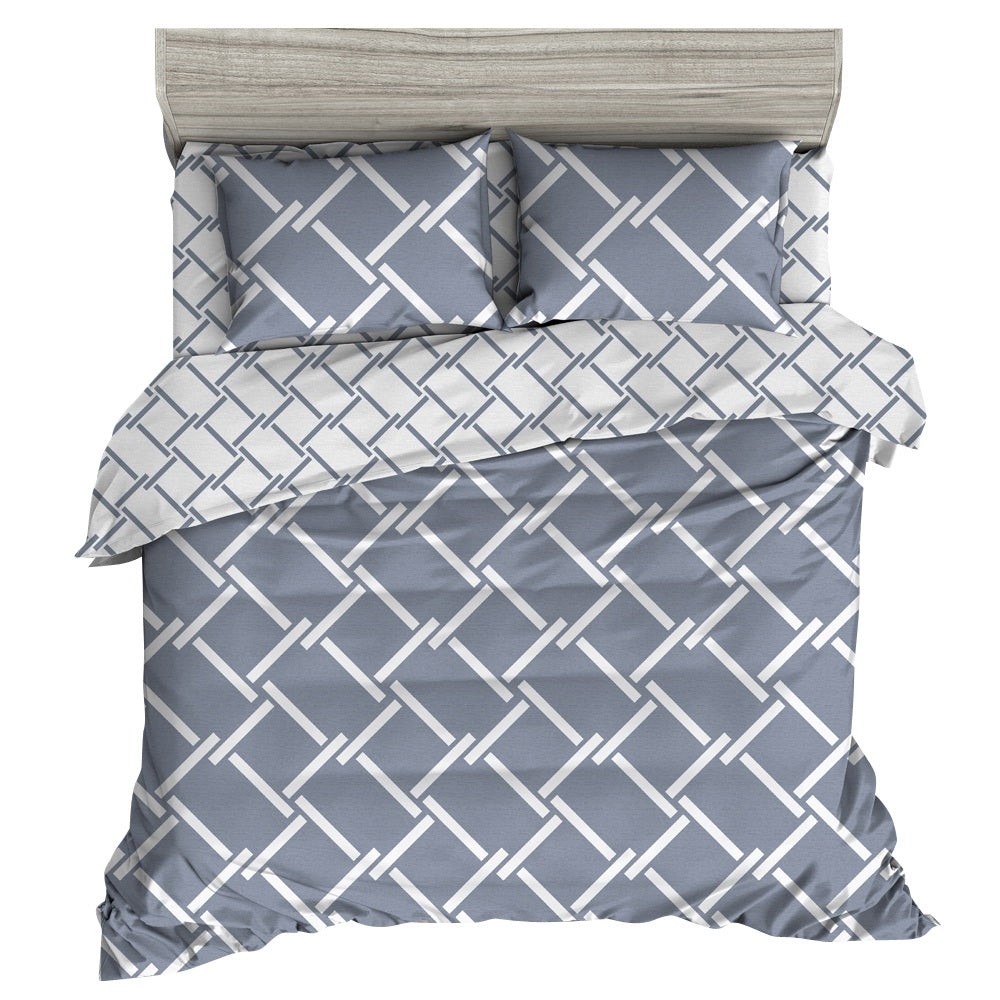 Giselle Bedding Quilt Cover Set Queen Bed Doona Duvet Reversible Sets Geometry Pattern