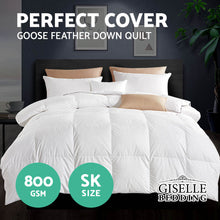 Load image into Gallery viewer, Giselle Bedding Super King 800GSM Goose Down Feather Quilt
