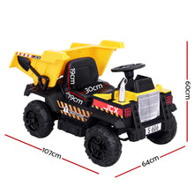 Load image into Gallery viewer, Rigo Kids Ride On Car Dumptruck 12V Electric Bulldozer Toys Cars Battery Yellow
