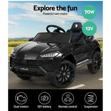 Load image into Gallery viewer, 12V Electric Kids Ride On Toy Car Licensed Lamborghini URUS Remote Control Black - Oceania Mart

