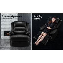 Load image into Gallery viewer, Artiss Recliner Chair Armchair Luxury Single Lounge Sofa Couch Leather Black
