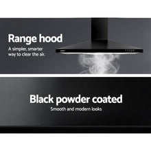 Load image into Gallery viewer, DEVANTi 900mm 90cm Rangehood Stainless Steel Range Hood Home Kitchen Canopy Black

