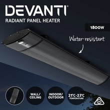 Load image into Gallery viewer, Devanti Electric Radiant Strip Heater Outdoor 1800W Panel Heater Bar Home Remote Control - Oceania Mart
