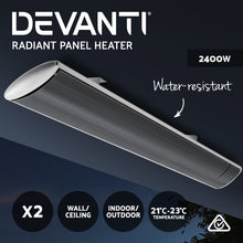 Load image into Gallery viewer, Devanti 2x 2400W Electric Infared Radiant Strip Heater Panel Heat Bar Outdoor - Oceania Mart
