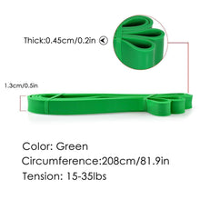 Load image into Gallery viewer, Resistance Band Heavy Duty Exercise Fitness Workout Band Green 50-125lbs
