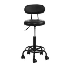 Load image into Gallery viewer, Artiss Set of 2 Salon Stools Saddle Swivel Stool Chair with Back Beauty Hairdressing Black - Oceania Mart
