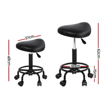 Load image into Gallery viewer, Artiss Set of 2 Saddle Chair Salon Stool Black Swivel Stools Hydraulic Lift Barber Black - Oceania Mart
