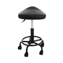 Load image into Gallery viewer, Artiss Set of 2 Saddle Chair Salon Stool Black Swivel Stools Hydraulic Lift Barber Black - Oceania Mart
