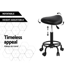 Load image into Gallery viewer, Artiss Set of 2 Saddle Chair Salon Stool Black Swivel Stools Hydraulic Lift Barber Black - Oceania Mart
