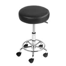 Load image into Gallery viewer, Artiss Set of 2 ROUND Salon Stool Black PU Leather Swivel Barber Hair Dress Chair Hydraulic Lift
