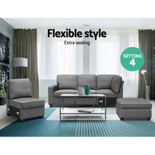 Load image into Gallery viewer, Artiss Sofa Lounge Set 5 Seater Modular Chaise Chair Suite Couch Fabric Grey
