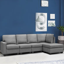 Load image into Gallery viewer, Artiss Sofa Lounge Set 5 Seater Modular Chaise Chair Suite Couch Fabric Grey
