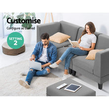 Load image into Gallery viewer, Artiss 4 Seater Sofa Set Bed Modular Lounge Chair Chaise Suite Fabric - Oceania Mart
