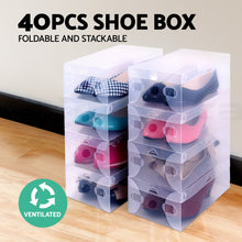 Load image into Gallery viewer, 40pcs Clear Shoe Storage Box Transparent Foldable Stackable Boxes Organize Home - Oceania Mart
