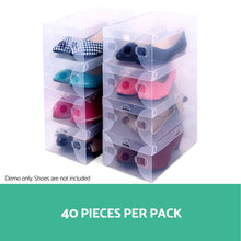 Load image into Gallery viewer, 40pcs Clear Shoe Storage Box Transparent Foldable Stackable Boxes Organize Home - Oceania Mart
