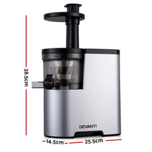 Load image into Gallery viewer, Devanti Cold Press Slow Juicer Silver
