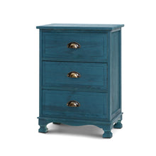 Load image into Gallery viewer, Bedside Tables Drawers Side Table Cabinet Vintage Blue Storage Nightstand
