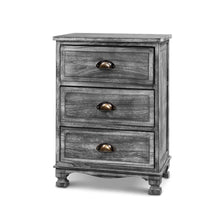 Load image into Gallery viewer, Bedside Tables Side Table Drawers Cabinet Vintage Grey Nightstand Storage
