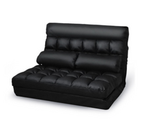Load image into Gallery viewer, Artiss 2-seater Adjustable Lounge Sofa - Black - Oceania Mart

