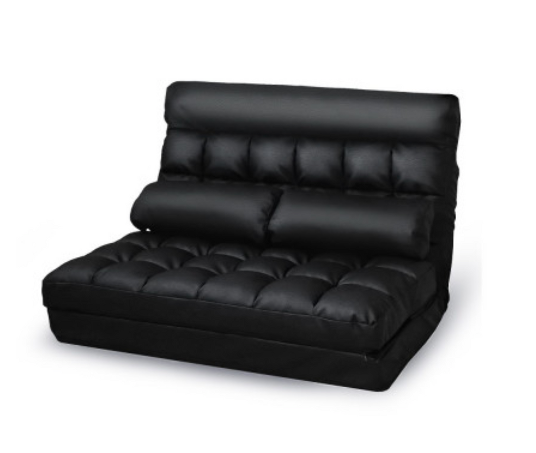 Artiss 2-seater Adjustable Lounge Sofa - Black - Oceania Mart
