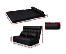 Load image into Gallery viewer, Artiss 2-seater Adjustable Lounge Sofa - Black - Oceania Mart

