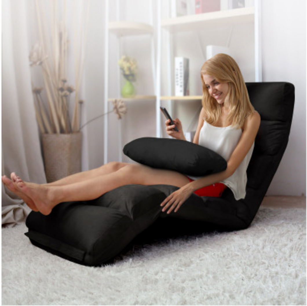 Artiss Adjustable Lounge Sofa Chair - Black - Oceania Mart