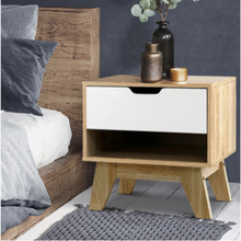 Load image into Gallery viewer, Bedside Table Drawer Nightstand Shelf Cabinet Storage Lamp Side Wooden
