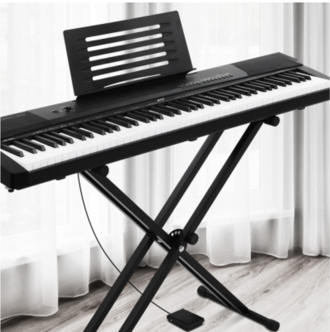 Alpha 88 Keys Electronic Piano Keyboard Electric Holder Music Stand Touch Sensitive with Sustain pedal - Oceania Mart