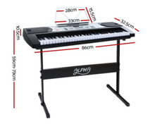 Load image into Gallery viewer, Alpha 61 Keys Electronic Piano Keyboard LED Electric Silver with Music Stand for Beginner - Oceania Mart
