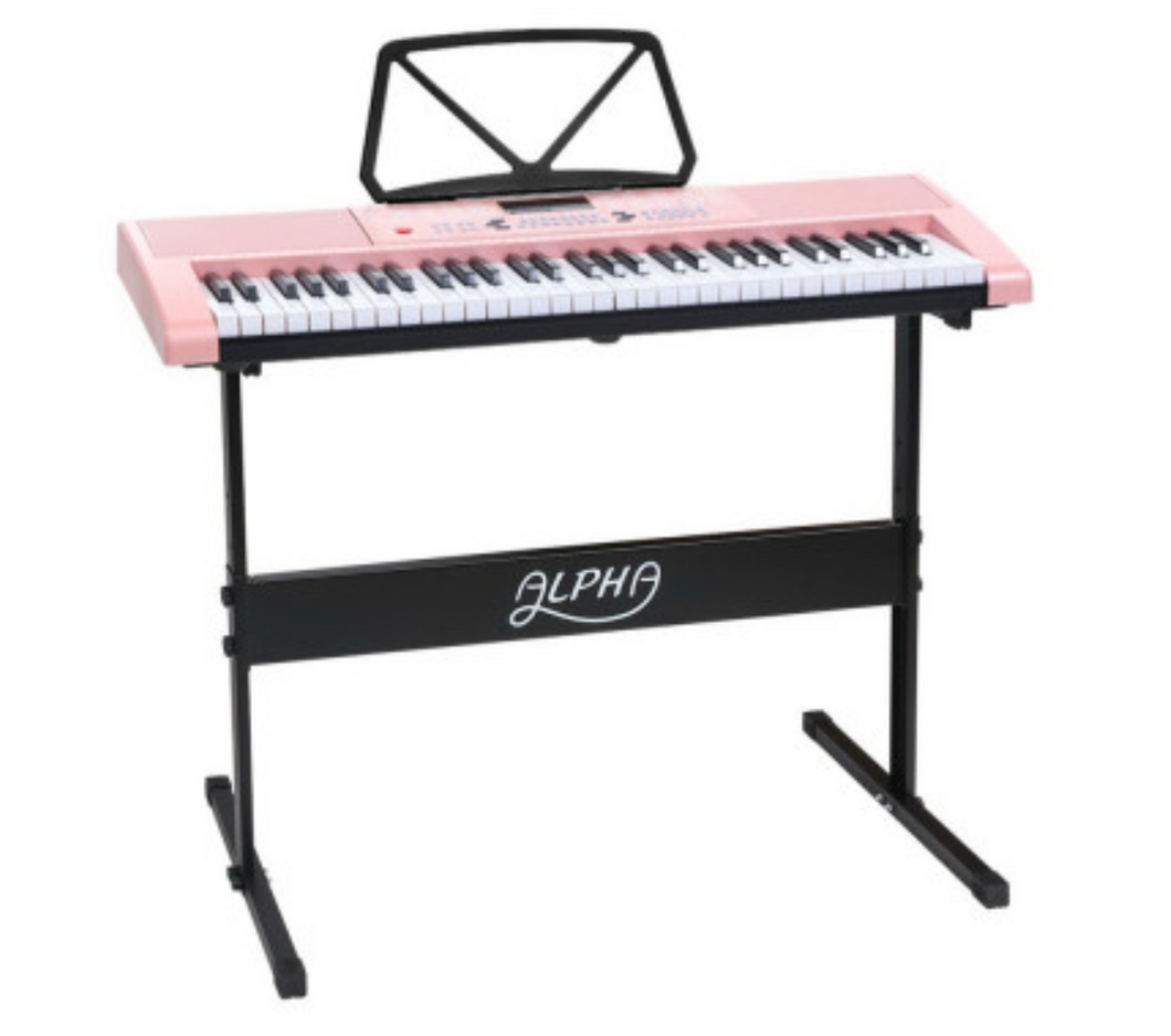 Alpha 61 Key Lighted Electronic Piano Keyboard LED Electric Holder Music Stand - Oceania Mart