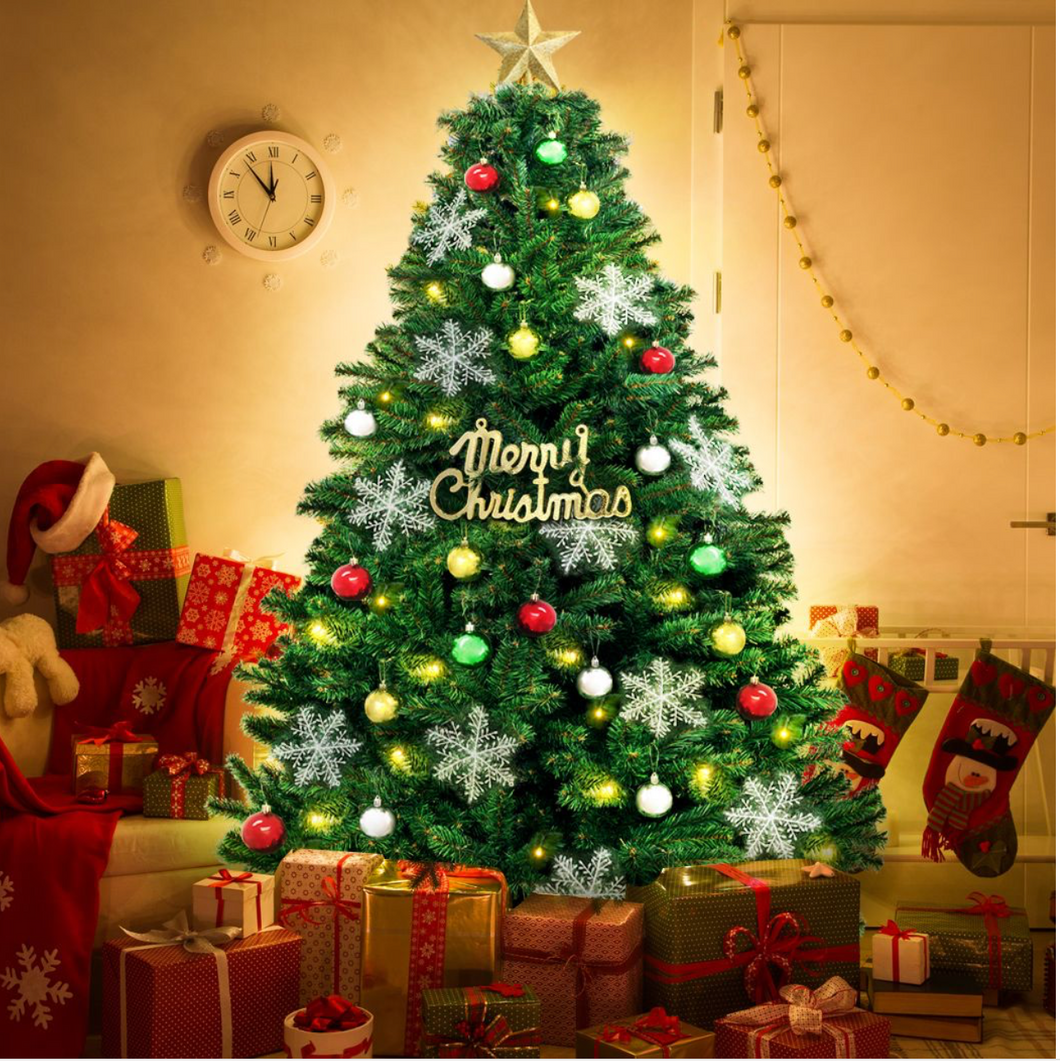 Christmas tree kit xmas decorations colorful plastic ball baubles with led light 1.5m type2