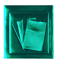 Load image into Gallery viewer, Ultra soft silky satin bed sheet set in queen size in teal colour by dreamz
