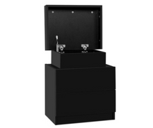 Load image into Gallery viewer, Bedside Tables 2 Drawers Side Table Storage Nightstand Black Bedroom Wood
