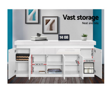 Load image into Gallery viewer, Artiss 180cm LED Buffet Sideboard Cabinet High Gloss Storage Cupboard Drawers - Oceania Mart
