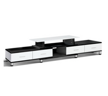 Load image into Gallery viewer, TV Cabinet Entertainment Unit Stand Wooden 160CM To 220CM Storage Drawers Black White
