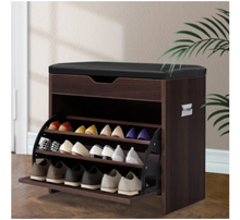 Load image into Gallery viewer, Artiss 12 Pairs Shoe Cabinet Organiser Wooden Storage Bench Stool - Oceania Mart
