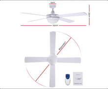 Load image into Gallery viewer, Devanti 52&#39;&#39; Ceiling Fan w/Light w/Remote Timer - White
