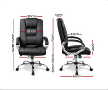 Load image into Gallery viewer, Artiss Everset Office Chair Leather Seating Black
