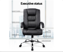 Load image into Gallery viewer, Artiss Everset Office Chair Leather Seating Black
