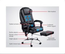 Load image into Gallery viewer, 8 Point Reclining Massage Chair - Black - Oceania Mart
