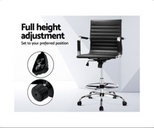 Load image into Gallery viewer, Artiss Office Chair Veer Drafting Stool Mesh Chairs Armrest Standing Desk Black
