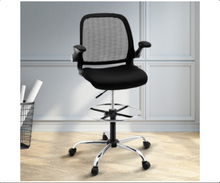 Load image into Gallery viewer, Veer Drafting Stool Office Chair Mesh Adjust Black

