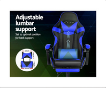Load image into Gallery viewer, Artiss Gaming Office Chairs Computer Seating Racing Recliner Footrest Black Blue
