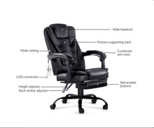 Load image into Gallery viewer, Artiss Electric Massage Office Chairs Recliner Computer Gaming Seat Footrest Black
