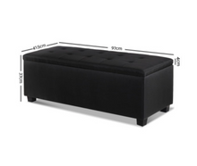 Load image into Gallery viewer, Large Fabric Storage Ottoman - Black
