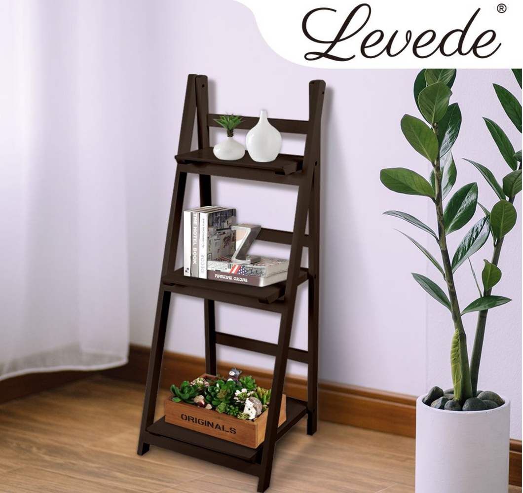 Levede 3 Tier Ladder Shelf Stand Storage Book Shelves Shelving Display Rack