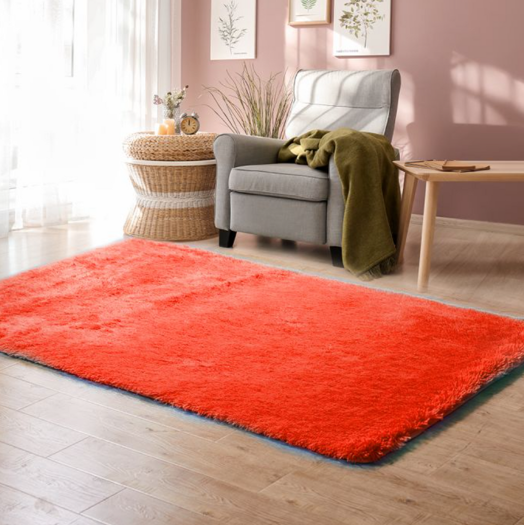 Designer Soft Shag Shaggy Floor Confetti Rug Carpet Home Decor 300x200cm Red