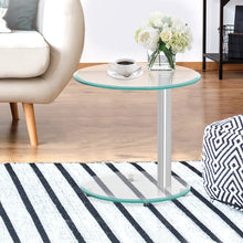 Load image into Gallery viewer, Artiss Side Coffee Table Bedside Furniture Oval Tempered Glass Top 2 Tier
