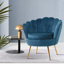 Load image into Gallery viewer, Armchair Lounge Chair Accent Retro Armchairs Lounge Shell Velvet Navy
